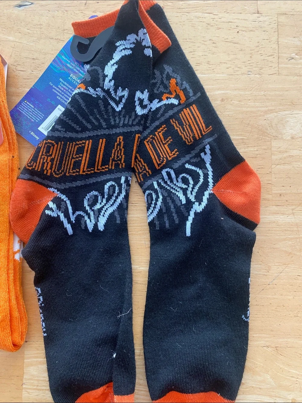 2 pair Disney halloween crew socks Cruella DeVil & NBC Jack Skellington NWT